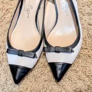 Charly Alamar Elegant Black and White Heels with Bow